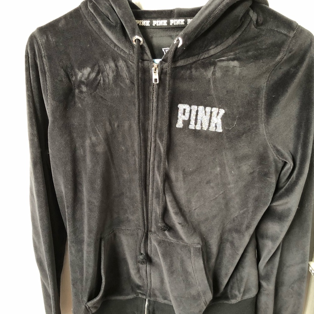 Victoria Secret Pink Velvet ZIP up hoodie - used